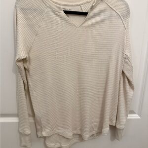 American Eagle Outfitters Beige Waffle Knit Top